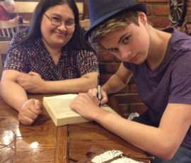 Signing my book